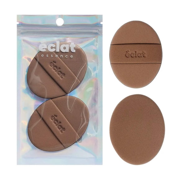 Éclat Makeup Sponge Set, 2 Pcs Air Cushion Puff, Latex-Free 100% Rubycell Blender Sponge, Wet & Dry Use for Liquid, Powder, Cream Foundation, Soft Oval Shape Professional Beauty Blending Applicators