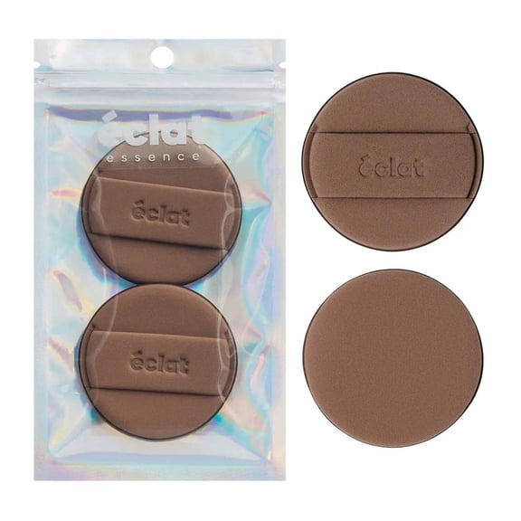 Éclat Makeup Sponge Set, 2 Pcs Air Cushion Puff, Latex-Free 100% Rubycell Blender Sponge, Wet & Dry Use for Liquid, Powder, Cream Foundation, Soft Round Shape Professional Beauty Blending Applicators
