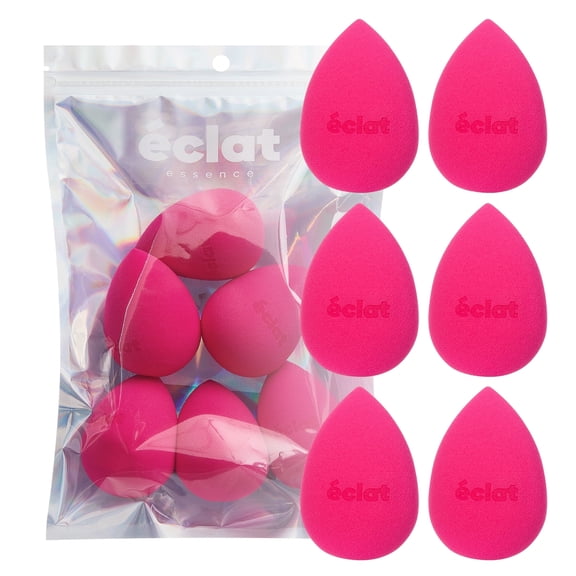 Éclat Makeup Sponge Set, 6 Pcs Blender Sponge Puff, Latex-Free & Super Soft, Wet & Dry Multi Use for Liquid, Powder, Cream Foundation, Lightweight Teardrop Shape Professional Beauty Blending Tool
