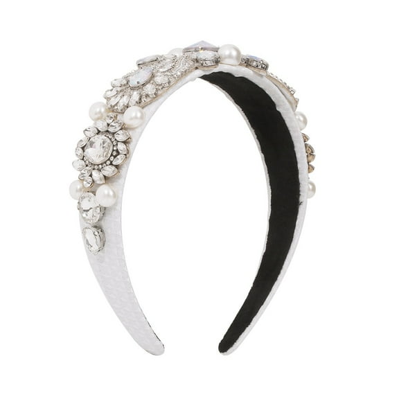 claw chain headband with exaggerated geometric design, imitation pearl and diamond headband