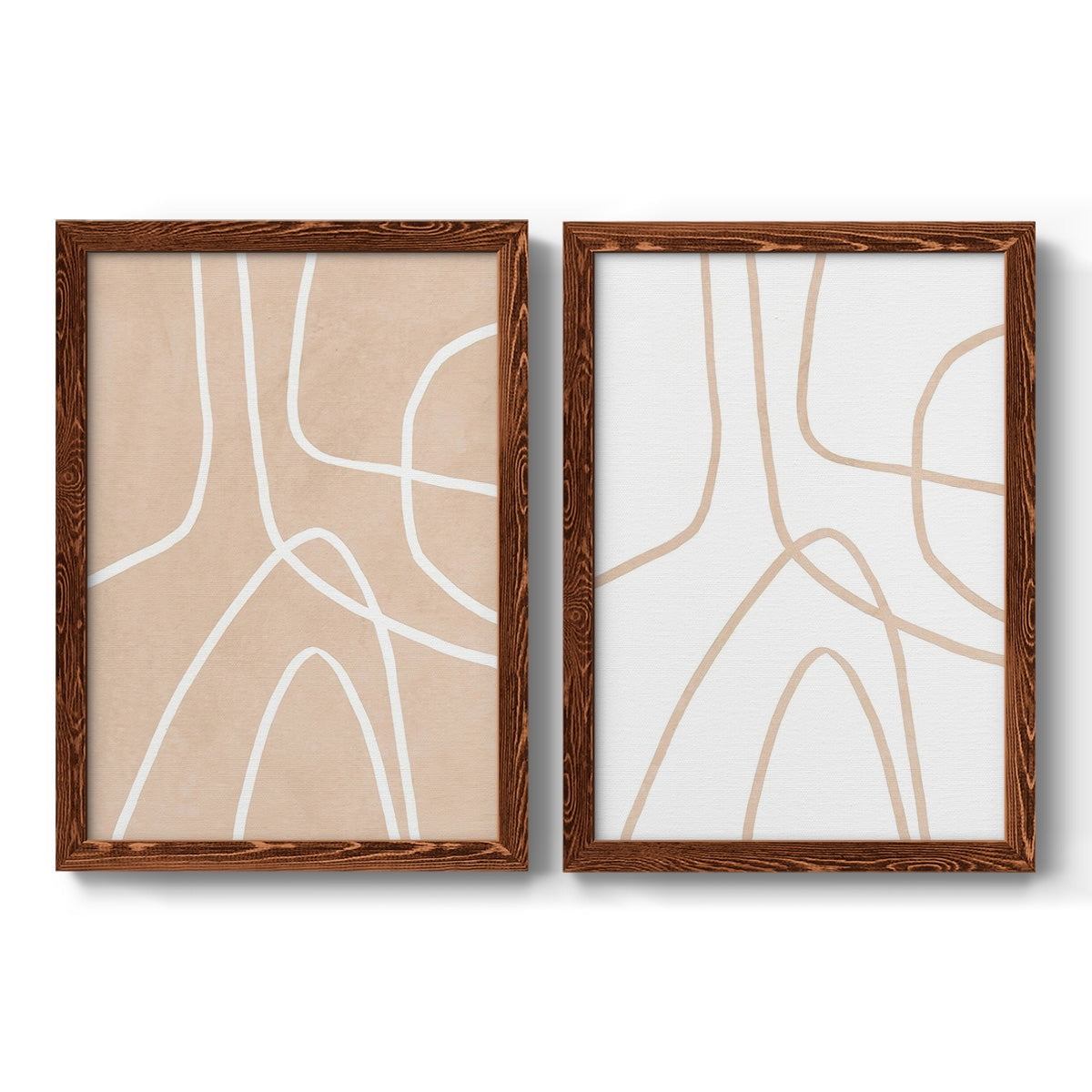Clean Contour I - Premium Framed Canvas 2 Piece Set - Ready to Hang