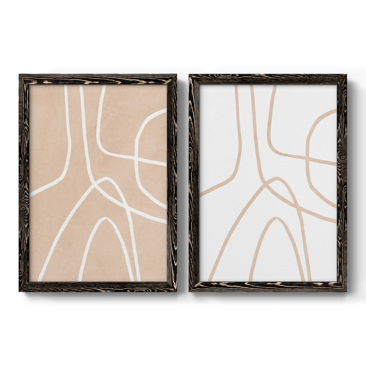 Clean Contour I - Premium Framed Canvas 2 Piece Set - Ready to Hang