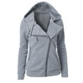 thumbnail image 1 of clear 50% off Fleece Coat for Women Usmixi Winter Sweatshirt Coat for Women Plus Size Casual Solid Side Zipper Hooded Jacket Ladies Girls Long Sleeve Cozy Sweater Outwear 2023 Jacket Holiday Deals, 1 of 4