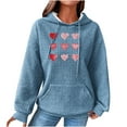 thumbnail image 1 of clear 50% off Holiday Usmixi Womens Hoodies Winter Womens Plus Size Hooded Sweatshirt Casual Loose Pocket Soft Knitted Pullover Hoodies Tops Fashion Heart Graphics Sweatshirt Sweater Big Saving, 1 of 6