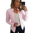 thumbnail image 1 of clear 50% off Usmixi 2023 Winter Womens Blazer Jackets Suit Cardigan Jackets for Women Plus Size Casual Solid Stand Neck Long Sleeve Coats Office Business Open Front Blazer Coats Tops Up to 65% off, 1 of 5