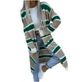 thumbnail image 1 of clear 50% off Usmixi Cardigan for Women Winter Long Cardigan for Women Fashion Striped Print Soft Knitted Sweater Overcoat Long Sleeve Fall Thin Lightweight Open Front Coat with Pocket Weekly, 1 of 6
