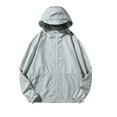 thumbnail image 1 of clear 50% off Usmixi Raincoat for Women Winter Womens Windbreaker Coat Winter Lightweight Outdoor Hiking Biker Hooded Jacket Long Sleeve Zip up Casual Solid Plus Size Bicycle Outwear Weekly Deals, 1 of 5