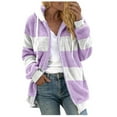 thumbnail image 1 of clear 50% off Usmixi Sherpa Coat for Women Winter Womens Fluffy Fleece Coat Fashion Color Patchwork Zip up Hoodies Sweatshirt Coat Plus Size Winter Soft Fuzzy Plush Outwear with Pocket Weekly, 1 of 5