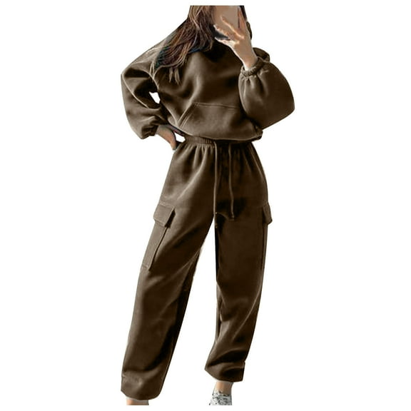 clear 50% off Usmixi Sweatsuits Set for Women Womens Hoodies 2 Piece Outfits Sets Hooded Sweatshirt and Drawstring Elastic Waist Jogger Sweatpants Lounge Sets Tracksuit Sets with Pocket Holiday