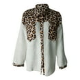 thumbnail image 1 of clear 50% off Usmixi Winter Fleece Coat for Women Plush Jacket for Women Vintage Leopard Print Button Fuzzy Fleece Coats Long Sleeve Loose Lapel Fluffy Sherpa Outwear Fleece Coat, 1 of 6