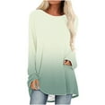 thumbnail image 1 of clear 50% off Usmixi Winter Pullover Tunic for Women Womens Tunic Tops Fashion Round Neck Plus Size Mid Length Sweatshirts Blouses Casual Gradient Pullover Tunic Fall Long Sleeve Tops, 1 of 6