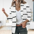 thumbnail image 1 of clear 50% off Usmixi Winter Womens Blazer Jacket Suit Jacket for Women Fashion Striped Print Lightweight Blazer Coat Long Sleeve Lapel Open Front Office Business Cardigan Blazer Tops Up to 65% off, 1 of 5