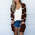 thumbnail image 1 of clear 50% off Usmixi Winter Womens Cardigan Coats Cardigan for Women Fashion Striped Print Loose Open Front Coats Fall Winter Long Sleeve Lightweight Comfy Cardigan Outwear with Pocket Up to 65% off, 1 of 4