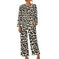 thumbnail image 1 of clear 50% off Usmixi Womens Loungewear Set Pajamas Sets for Women Vintage Leopard Print Long Sleeve Pullover Top and Pants 2 Piece Sets Ladies Homewear Sleepwear Lounge Matching Sets, 1 of 5