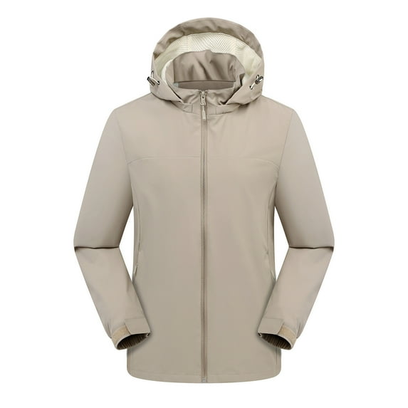 clear 50% off wycnly 2023 Winter Womens Rain Jacket Windbreaker Jacket for Women Men Winter Outdoor Climbing Hiking Windproof Hooded Coat Casual Solid Zip up Lightweight Rain Outwear Up to 65% off