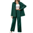 thumbnail image 1 of clear 50% off wycnly Blazer Sets for Women Suit Coat Sets for Women Business Casual Button Lapel Blazer Jacket and Wide Leg 2 Piece Outfits Matching Set Solid Lounge Sets with Pocket Holiday, 1 of 7