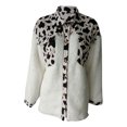 thumbnail image 1 of clear 50% off wycnly Winter Fleece Coat for Women Plush Jacket for Women Vintage Leopard Print Button Fuzzy Fleece Coats Long Sleeve Loose Lapel Fluffy Sherpa Outwear Fleece Coat Under $5, 1 of 6