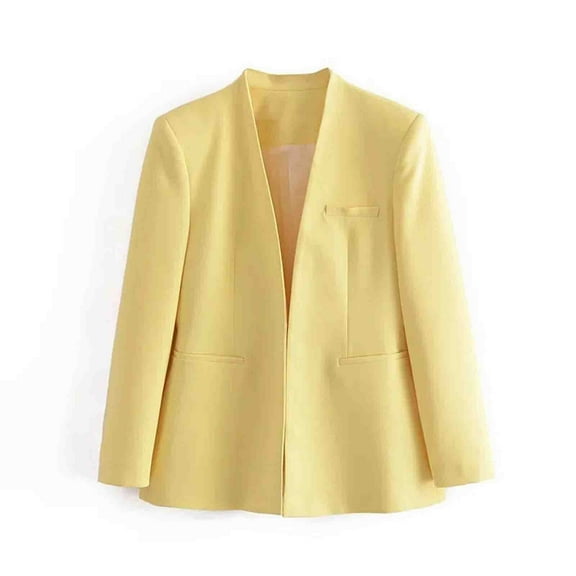 clear 50% off wycnly Winter Womens Blazer Jacket Womens Suit Coat Casual Solid Lightweight Open Front Cardigan Tops Fall Long Sleeve Office Work Business Blazer Outerwear with Pocket Up to 65% off