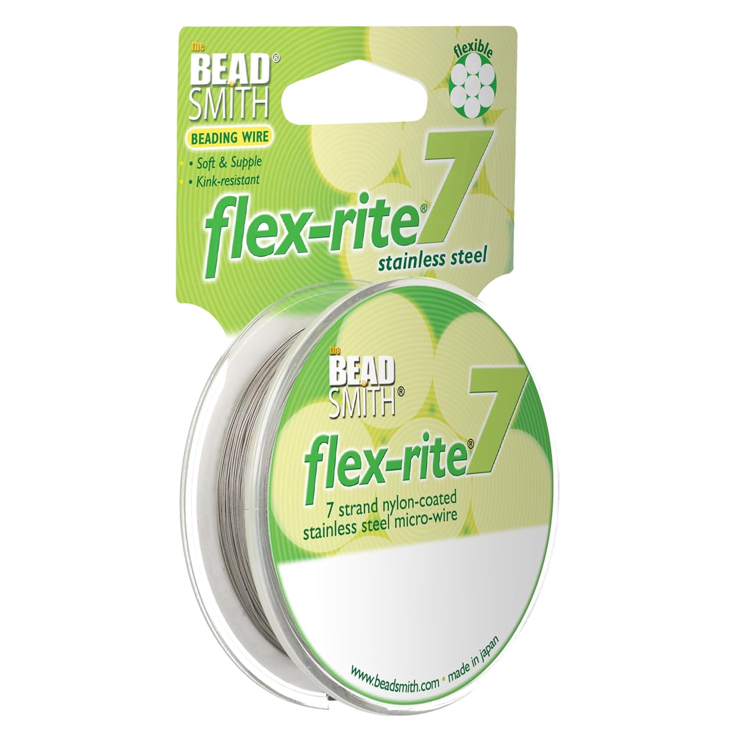The Beadsmith Flex-Rite Beading Wire - 7-Strand, 0.012" (0.30 mm) Dia, Clear, 100 ft