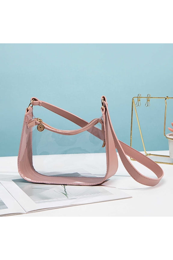 clear shoulder bag Women's Transparent Handbag Small Clear Purse Bags Purses for Women, Handbag Hobo Bags Vegan Leather Crossbody Purse with Adjustable Strap