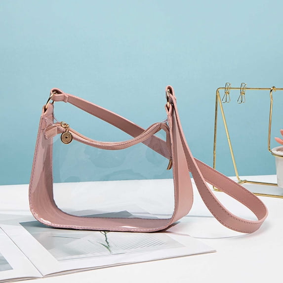 clear shoulder bag Women's Transparent Handbag Small Clear Purse Bags Purses for Women, Handbag Hobo Bags Vegan Leather Crossbody Purse with Adjustable Strap