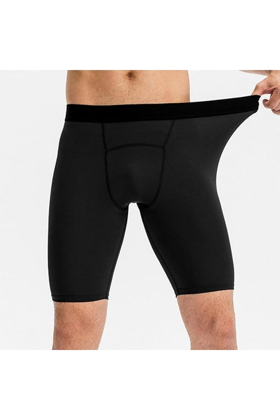 Mens Athletic Running Shorts Slim Fitted Underwear Basketball Tights Shorts Workout Yoga Bodybuilding Legging Shorts Black L