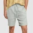 thumbnail image 1 of qolati Mens 5 Inch Cotton Linen Shorts Casual Elastic Waist Drawstring Casual Shorts Lightweight Summer Beach Shorts with Pockets Green L, 1 of 6