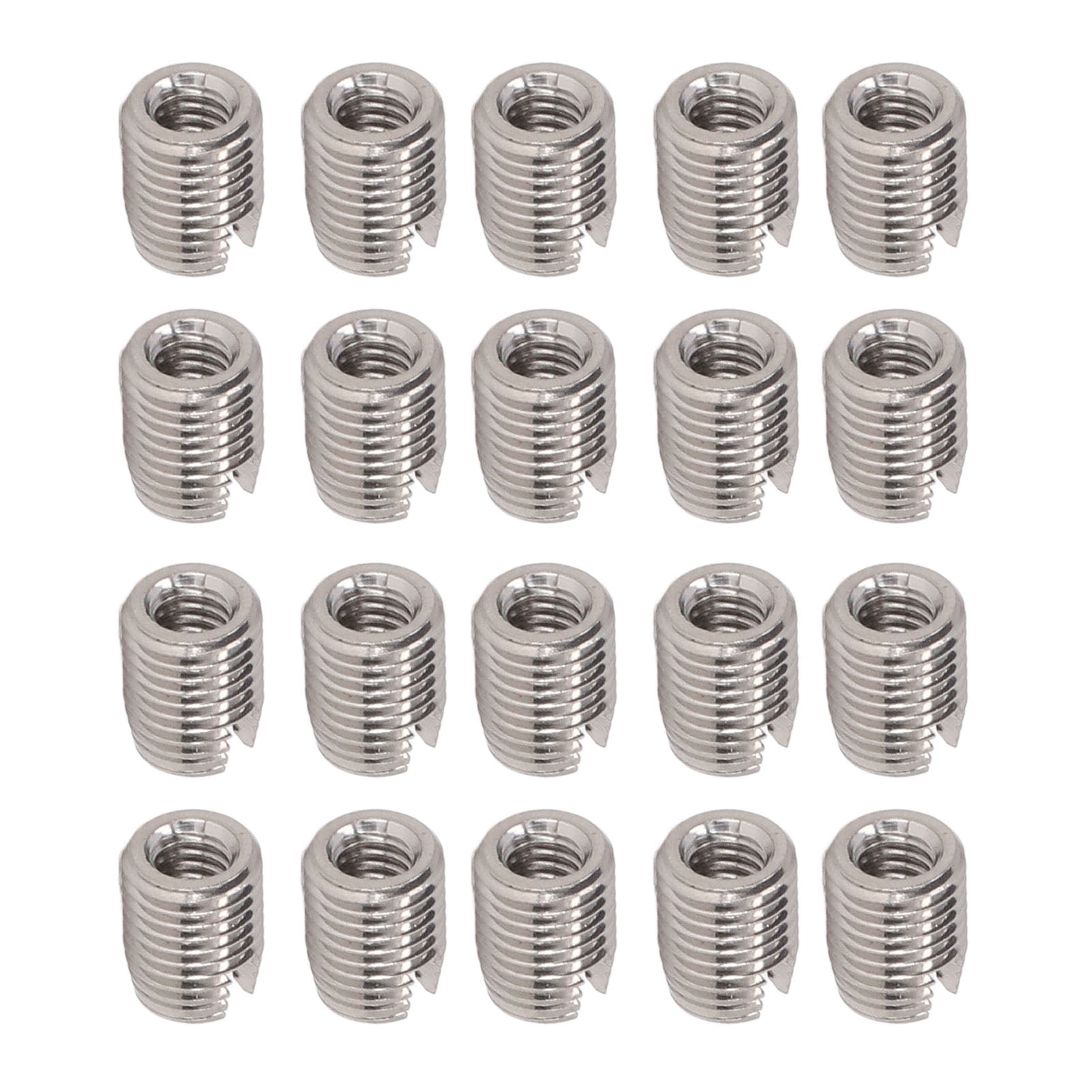 clearance 20Pcs Self Tapping Threaded Inserts 302 Stainless Steel Slotted Female Male Thread Metal Screw Insert M3x0.5 M5x0.5 L6
