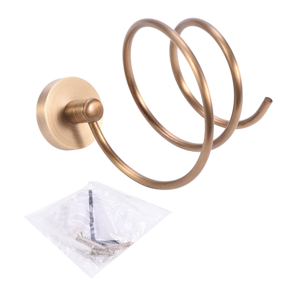 clearance Antique Wall Mount Solid Brass Hair Dryer Holder Storage Rack