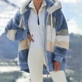 thumbnail image 1 of (clearance)IDALL Coats for Women Jackets for Women Jacket Polyester Hooded Outdoor Women Quilted Jackets for Women Winter Coats Blue L, 1 of 4