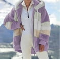 thumbnail image 1 of (clearance)IDALL Coats for Women Jackets for Women Jacket Polyester Hooded Outdoor Women Quilted Jackets for Women Winter Coats Purple S, 1 of 4