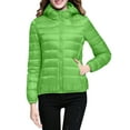 thumbnail image 1 of (clearance)IDALL Cropped Jacket Puffer Jacket Womens Jacket Hooded Windproof Coat with Insulation Slim Short Hooded Duck Down Coat Outerwear Coats for Women Quilted Jackets for Women Green 1 2xl, 1 of 2