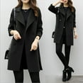thumbnail image 1 of (clearance)IDALL Woolen Coat Trench Coat Women Womens Autumn Winter Outwear Casual Overcoat Cardigan Slim Coat Jacket Women's Coat Parkas Peacoat Black M, 1 of 6