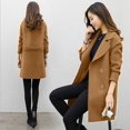 thumbnail image 1 of (clearance)IDALL Woolen Coat Trench Coat Women Womens Winter Slim Jacket Casual Outwear Double Breasted Cardigan Lapel Mid-length Coat Elegant Overcoat Parkas Peacoat Khaki 3xl, 1 of 9