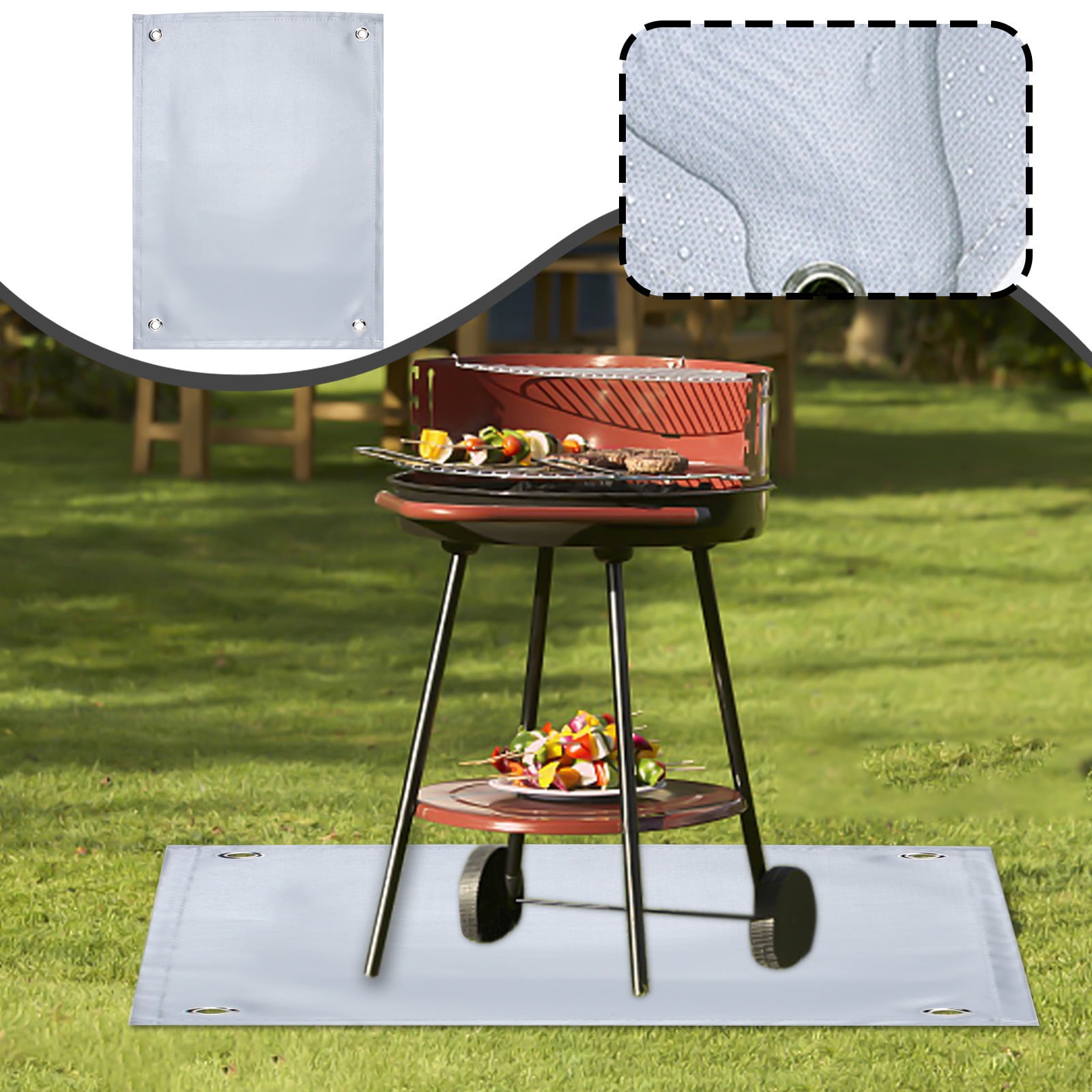 clearance Large Under Grill Mat,BBQ Floor Mats, Board Patio Protector Mat, Oil Proof,Barbecue