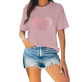 thumbnail image 1 of clearance!Outfmvch Tshirts for couple shirts for women Love Heart Grahic Valentine's Day Crew Neck Graphic Couple Tops Valentine's Day shirt shirts for women graphic t-shirts Watermelon Red S, 1 of 6