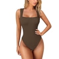 thumbnail image 1 of (clearance Sale)MSJUHEG Jumpsuits for Women Shapewear Tummy Control Shapewear Power Tanktop Bodyshaper New Ribbed Jumpsuit Shaping High Elastic Butt Slim Fit Jumpsuit Shapewear Bodysuit Coffee M, 1 of 6