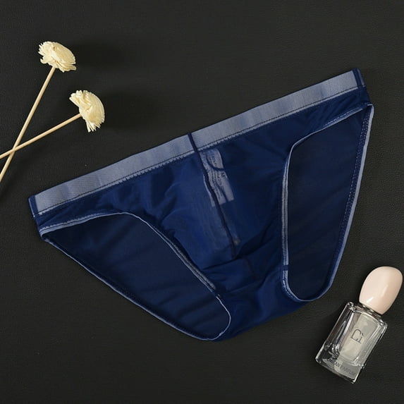 (clearance Sale)MSJUHEG Thongs Mens Underwear Mens Panties Mens Ransparent Thong Thin Mesh Sexy Underwear Fun Boxer Briefs Blue 1 M