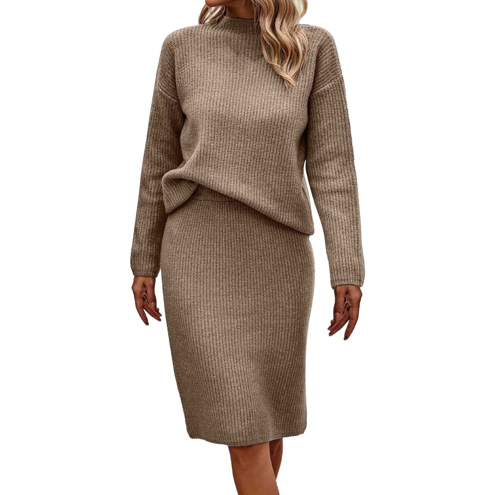 Ensemble 3 Pièces Femme En Maille - Cardigan, Top Col Roulé, Pantalon Large | Pour Automne/hiver, Maison, Sortie - 2