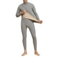 thumbnail image 1 of (clearance Sale)MSJUHEG Two Piece Sets Turtle Necks Tops Thermal Underwear for Men Medium High Collar High Warm Underwear Lamb Huge Thick Set Thick Pants Underwear Set Long Johns for Men Gray 4xl, 1 of 9