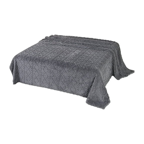 Flannel Blanket for Bed Sofa Chair Cozy Four Leaf Print Fleece Throw Blanket Plush Warm Thick Shaggy Blue Blanket for Girl Women Adults