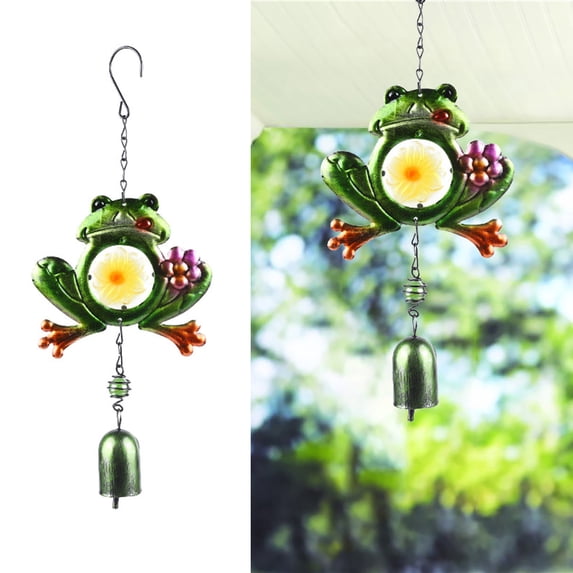 on clearance Wind Chimes Frog, Garden Small Wind Chime for Home, Party, Festival Decor, Glass Garden Valentines Day Gift Decoration Indoor/Outdoor, Lifelike Frog Bell Deep Tone Style