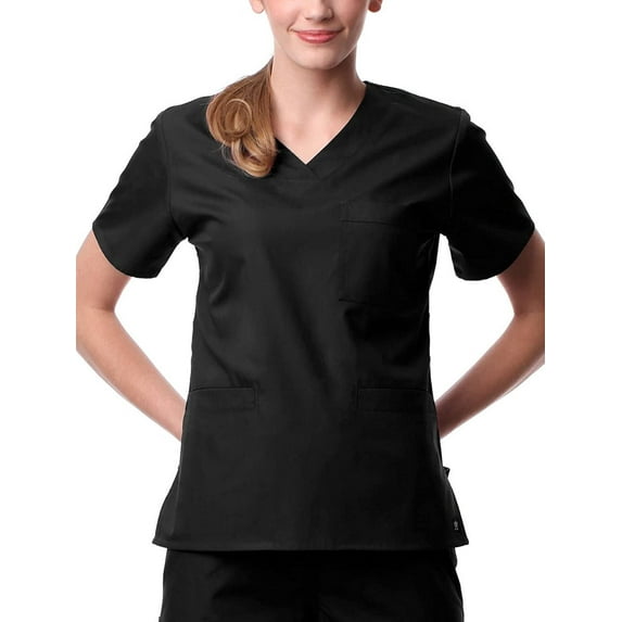 clearance core by maevn women's sporty v-neck solid scrub top