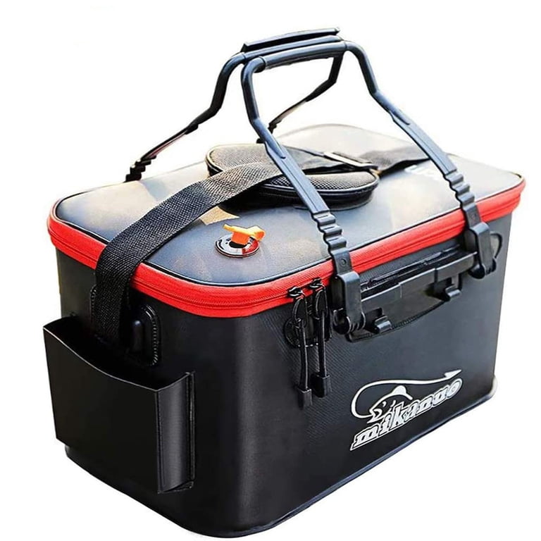 collapsible fish contaner Fishing Bucket,Foldable Bucket, Multi-Functional EVA Fishing Bag for Outdoor, Live Fish Lures Bucket and Fish Protection Bucket,10GAL/8GAL/6GAL/4.8GAL/3GAL Live Fish Container (10GAL/ArmyGreen) : Sports & Outdoors DescriptionWhether youre on a long camping with your family and friends or hunting or fishing journey into the wilderness Cheers.US Portable Fishing Bucket Folding