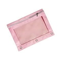thumbnail image 1 of 3 Ring Binder Pencil Pouch - Oxford Fabric Pencil Case with 2 Zippered Pockets, Clear Mesh Window Pencil Bag, B5 Size for Office Supplies (Pink), 1 of 3