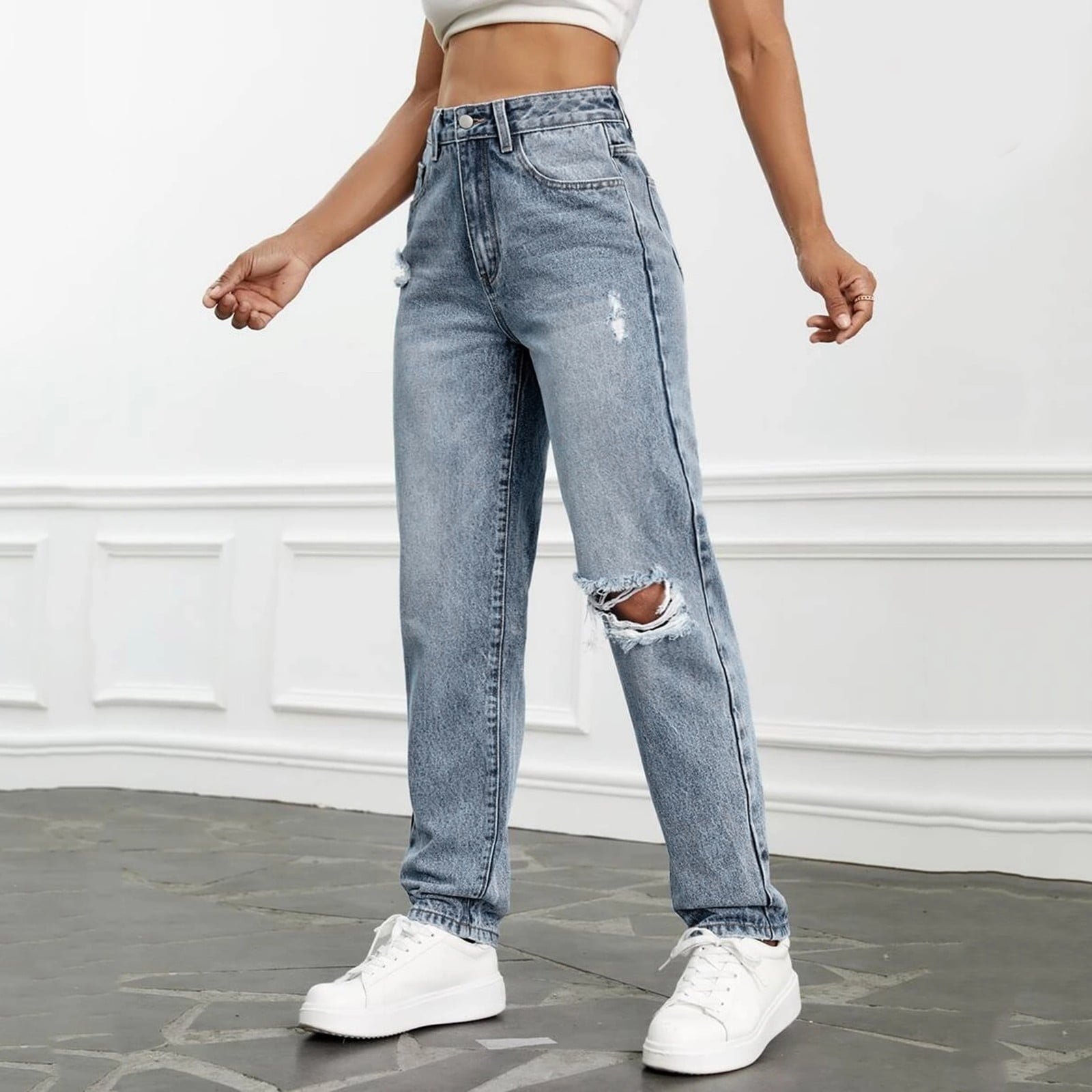clearance sale Mom Jeans for Women Teen Girls with Pockets Jeans Women Blue S Walmart