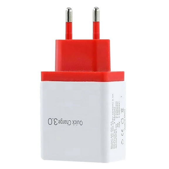 European USB Type C Wall Charger Europe Travel Plug Adapter EU Multiple Multi 4 Ports Block Rapid Charge PD QC for iPhone iPad Samsung Galaxy Pixel 55W 4 USB-A Fast Power Adaptor Euro