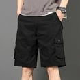 thumbnail image 1 of jobturf Mens Cargo Shorts Casual Summer Shorts Classic Fit Button Waist Beach Hiking Short Pants Multic-Pocket Black XL, 1 of 9