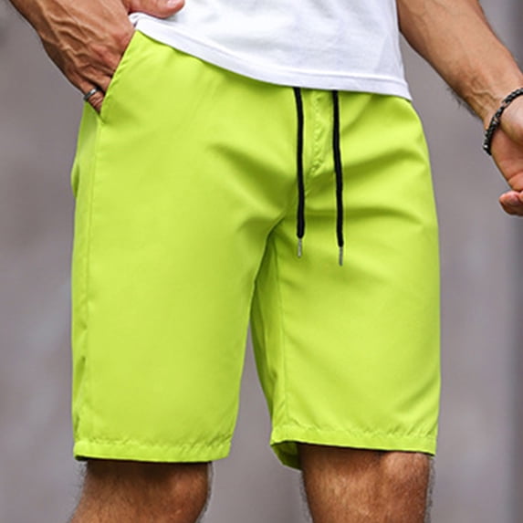 qolati Mens Casual Shorts Drawstring Summer Shorts Elastic Waist Lightweight Athletic Workout Twill Chino Shorts Mint Green S