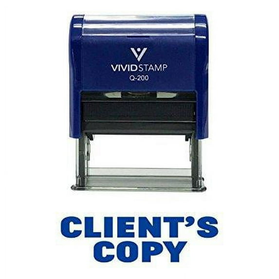 Vivid Stamp clients copy self-inking office rubber stamp (blue) - medium